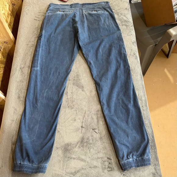 Akademiks Stretch Slim Fit Cargo Joggers Mens Pants Size 34x32 Blue Y2K HipHop - Picture 5 of 13